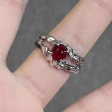 Y2K Crystal Red Rings