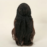 Soft Girl Solid Color Hollow Out Headscarf