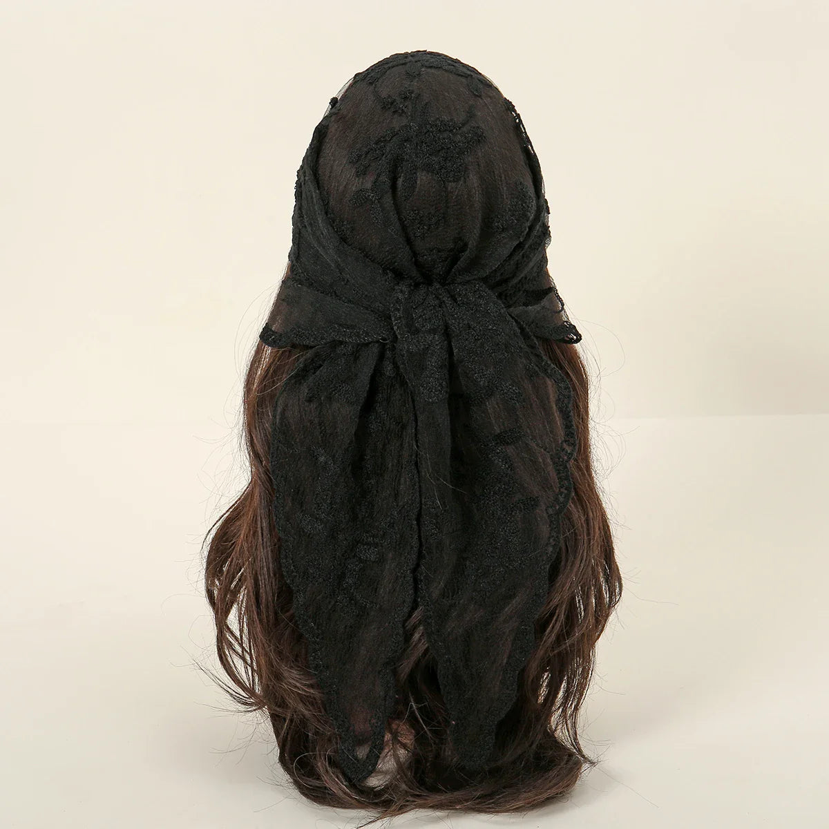 Soft Girl Solid Color Hollow Out Headscarf