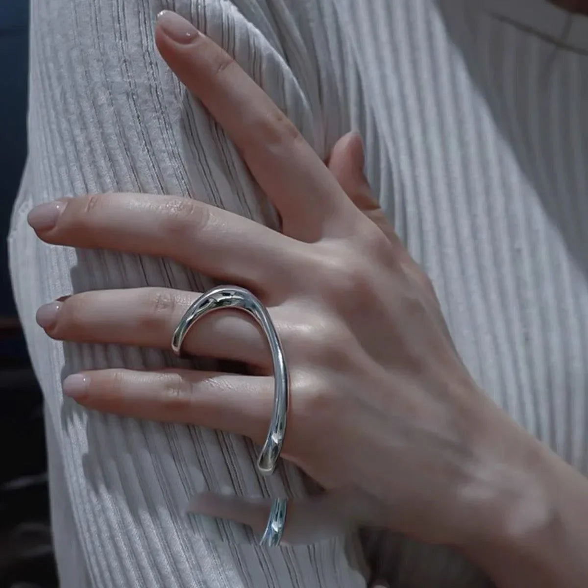 Cyperpunk Geometric Ring