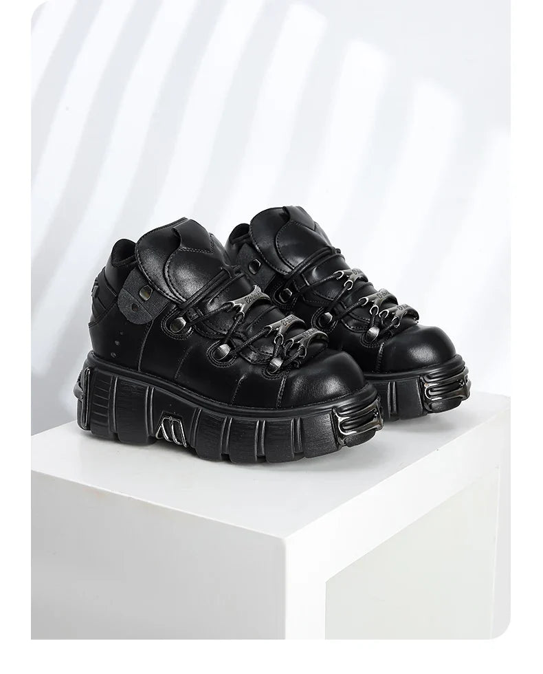 Gothic Platform Leather Sneakers