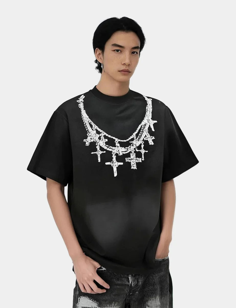 Crew Neck Loose Fit Short T-Shirt