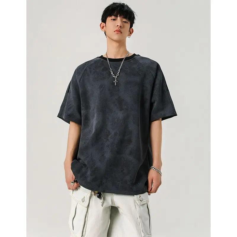 Retro Striped Tie-Dyed Loose T-Shirt