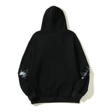Fleece Revenge Skeleton Head Printed Hoodie