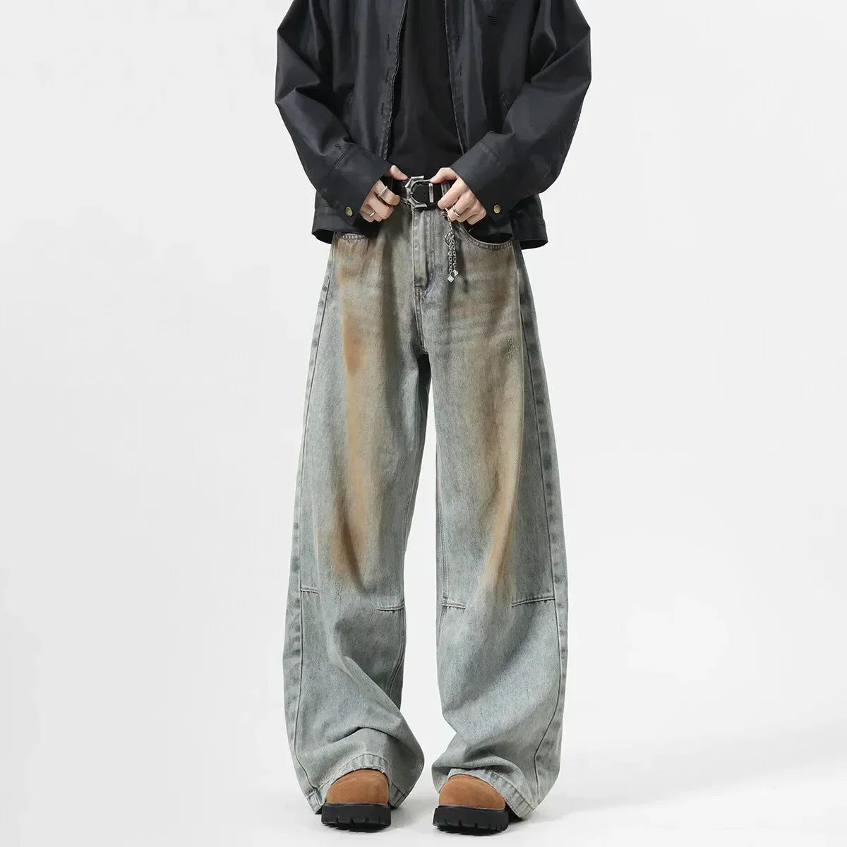 Dirty Loose Fit Metal Denim Jeans