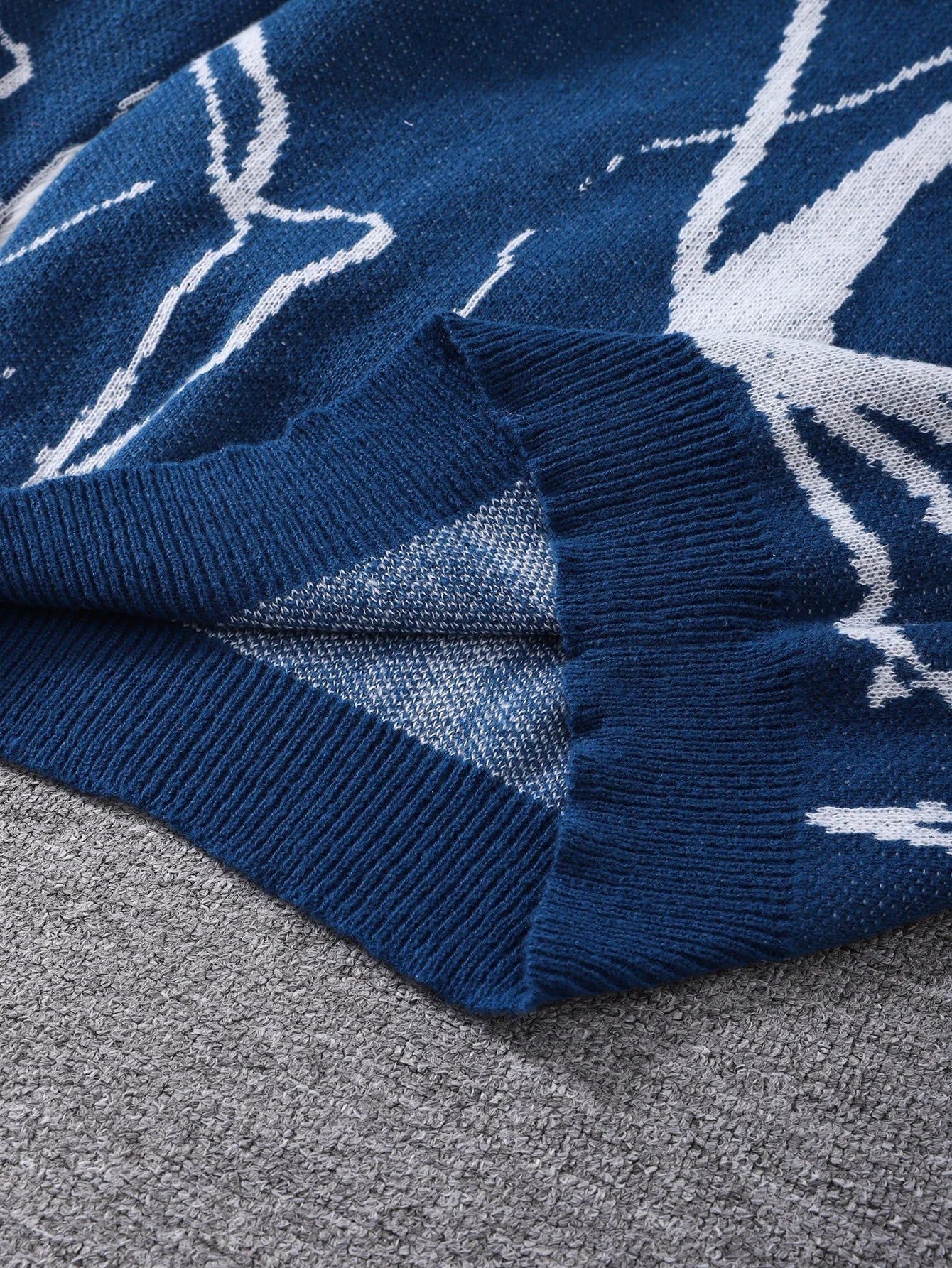 Weirdcore Abstract Pattern Round Neck Sweater