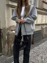 Solid Color Zip-up Hoodie
