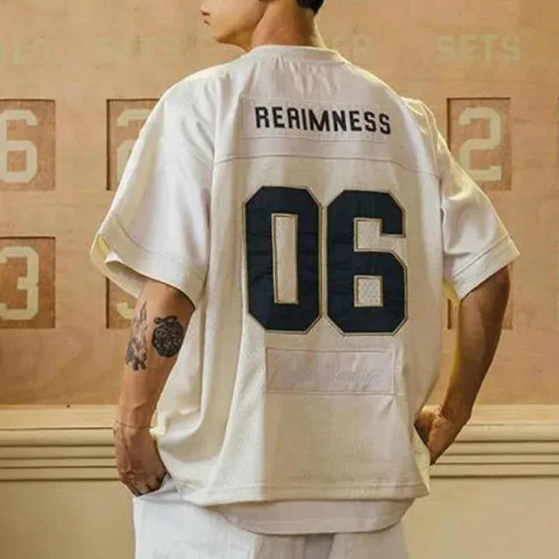 American Sports Patchwork Casual T-Shirt