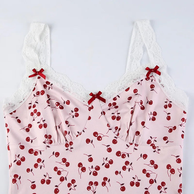 Fairy Core Sweet Cherry Mini Dress