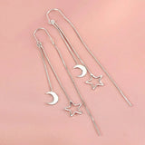 Vintage Silver Star Moon Earrings