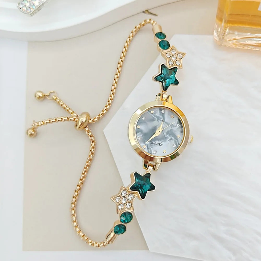Rhinestone Elegant Adjustable Bracelet Watch