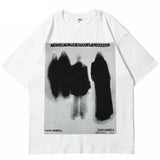 Shadow Printed Dark Style Washed Black T-Shirt
