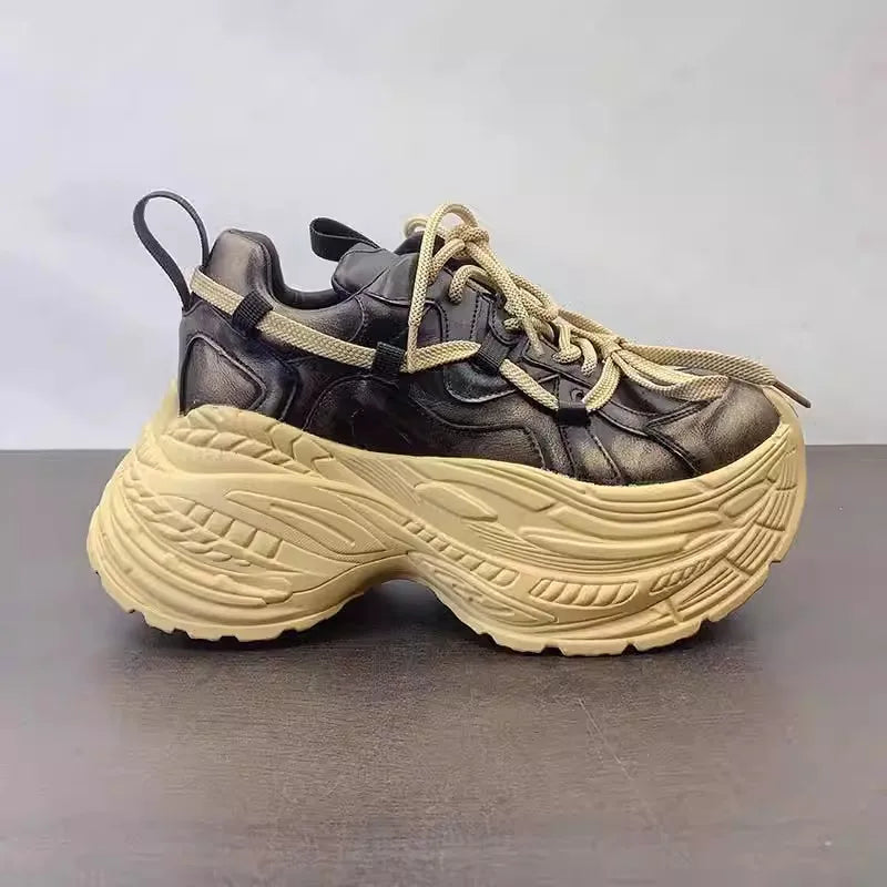 Chunky Platform Round Toe Pumps Sneakers