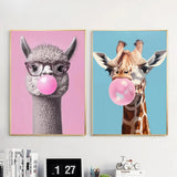 Colorful Funny Animal Blowing Posters