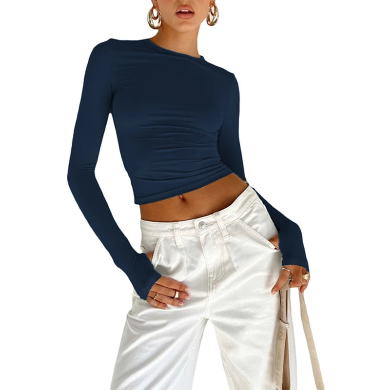 Y2K Long Sleeve Slim Women's Top