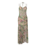 Ruched Floral Maxi Dress