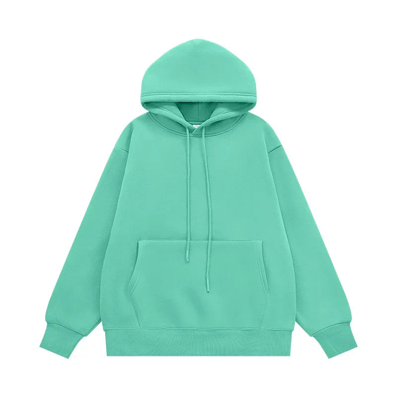 Sudadera con capucha gruesa de color liso