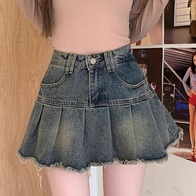 High Waist Denim Mini Skirts