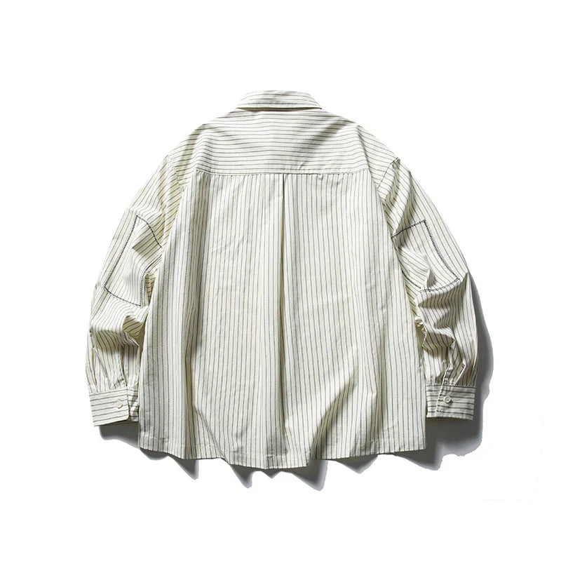 Autumn Retro Striped Long Sleeve Shirt