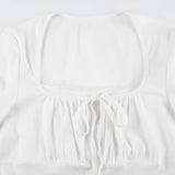 Coquette Bow Ruched Crop Top