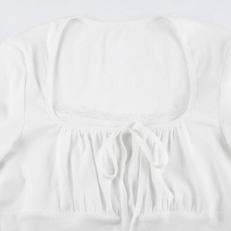 Coquette Bow Ruched Crop Top