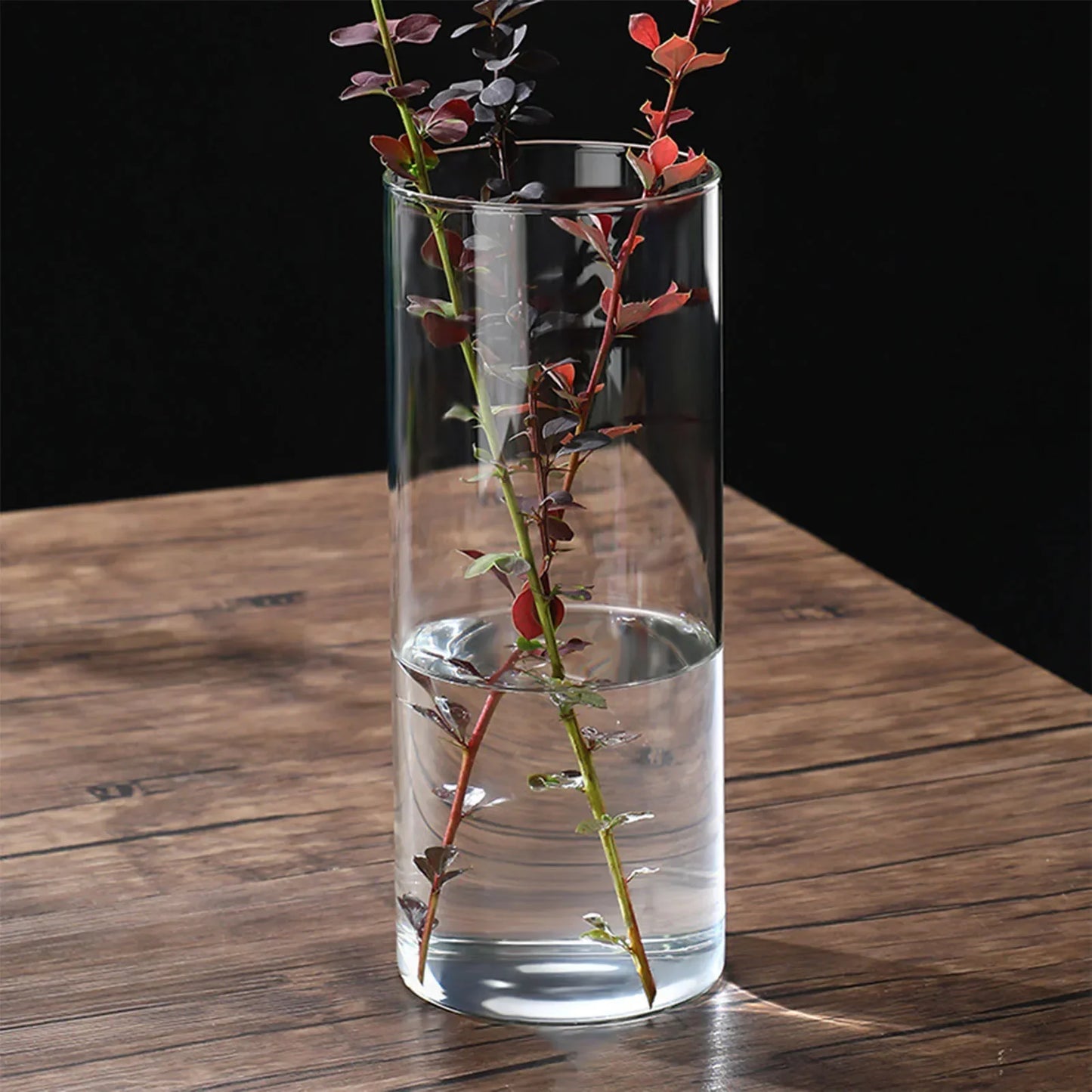 Vintage Minimalist Glass Vase Cylinder Flower