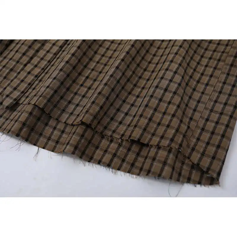 French Vintage Old Money Women's Plaid Shirt