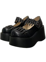 Nieten Schnalle Punk Party Plateau Schuhe