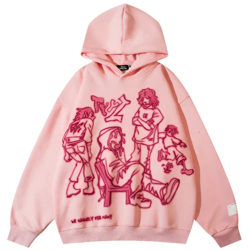 Youth Life Cartoon Print Hoodie