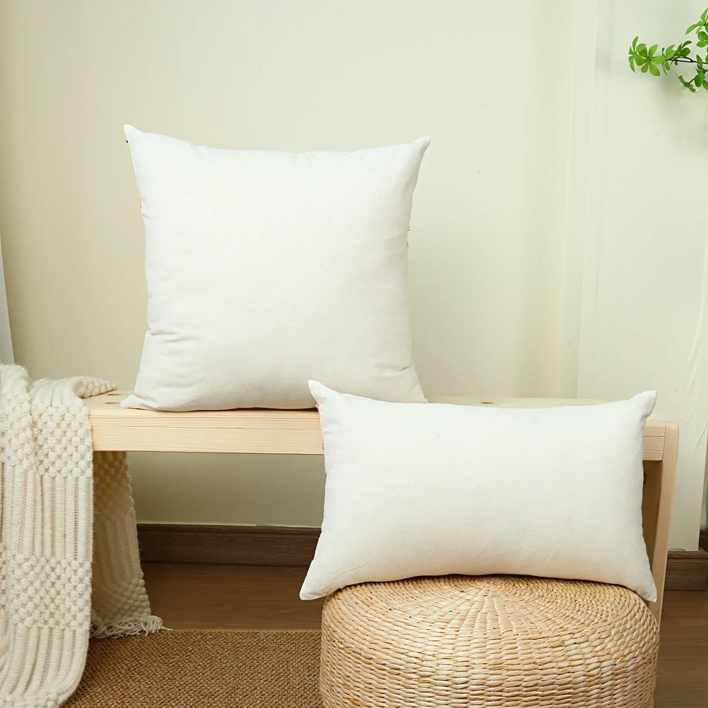1pc, Vibrant Canvas Flower Embroidery Pillow Cover for Home Decor and Comfortable Sleeping