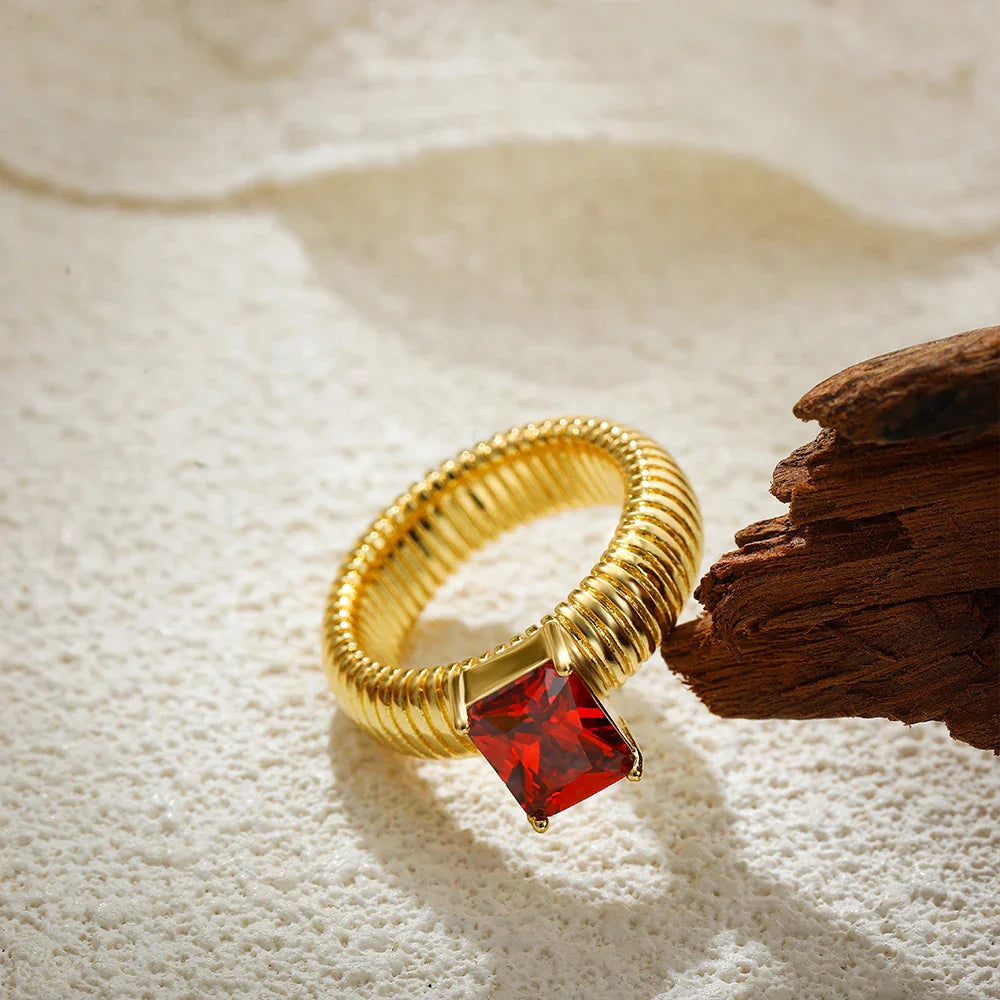 Vintage Golden Chunky Rings