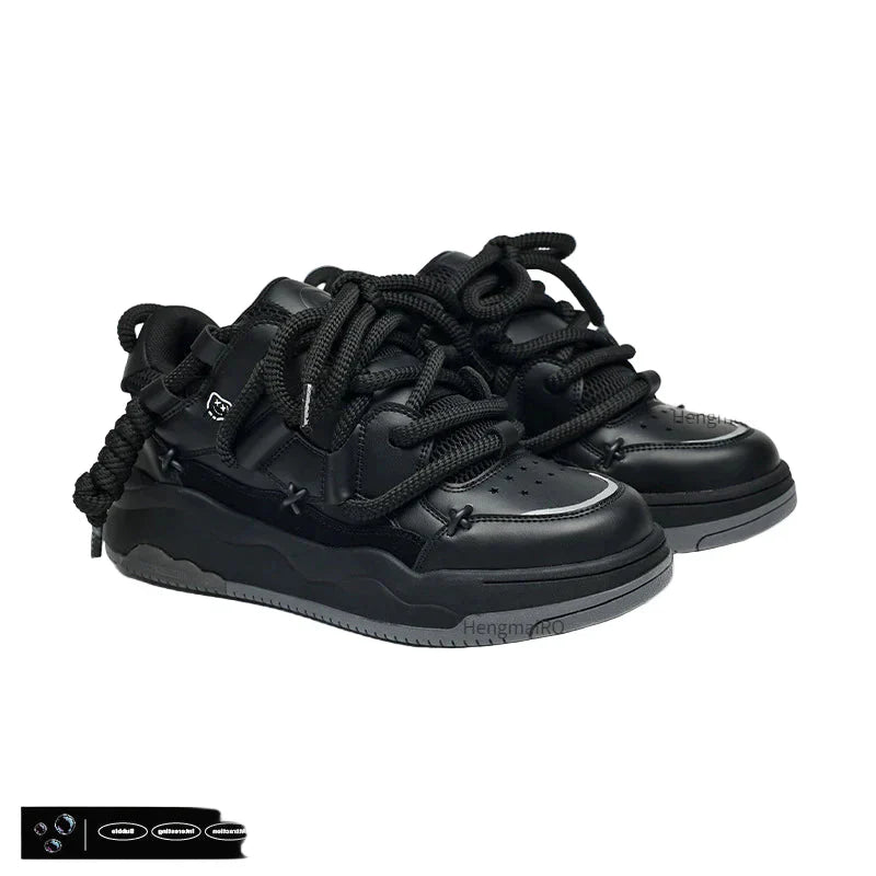 Retro Punk Canvas Leather School Sneakers