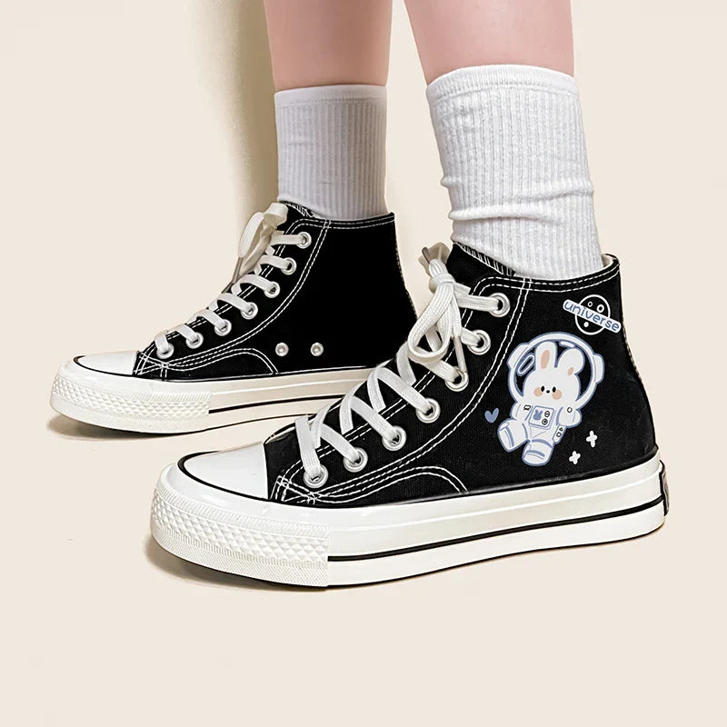 Cute Rabbit Student Canvas Shoes