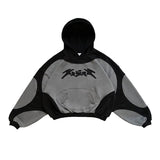 Y2K Bestickter grauer Hoodie