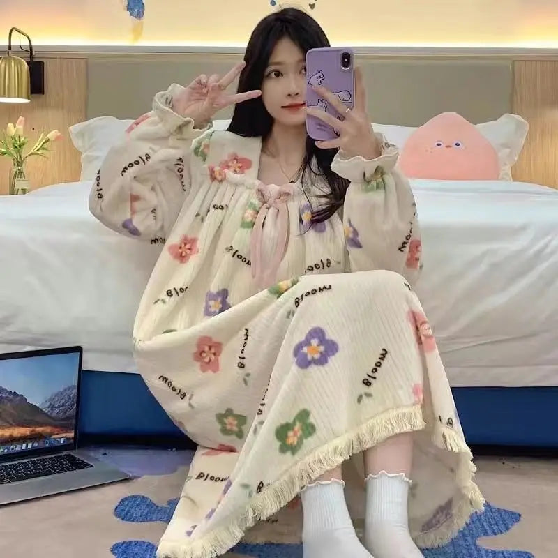 Korean Style Nightgown Sleepwear