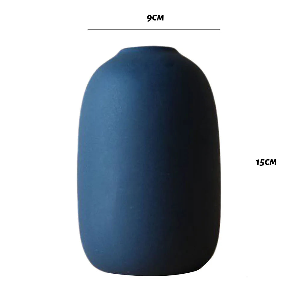 Vintage Nordic Ceramic Vase With Dry Flower