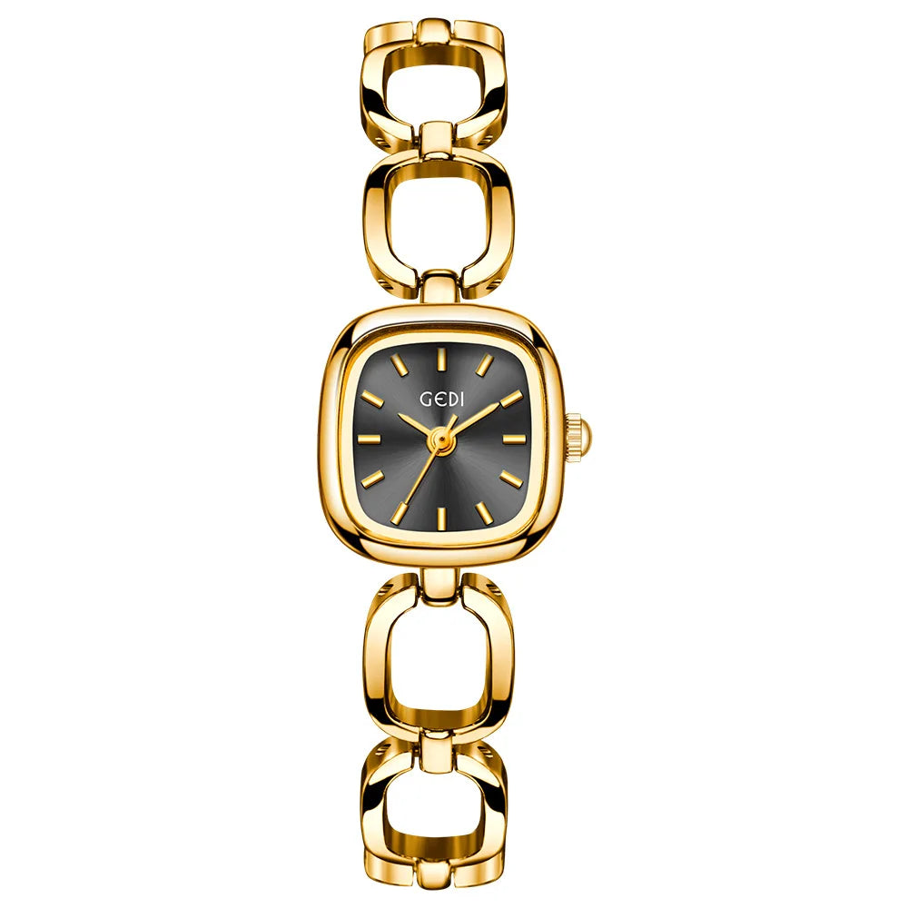 Sliver Grey Dial Square Ladies Bracelet Watch