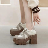 Color Block High Heels Shoes
