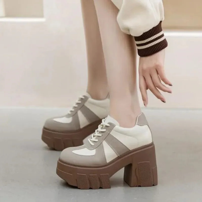 Color Block High Heels Shoes