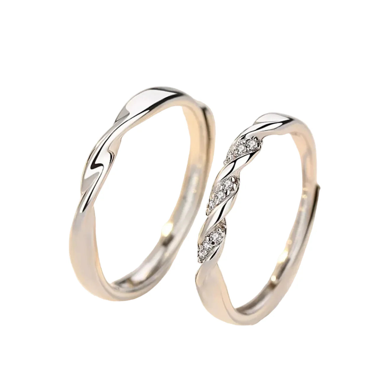 Vintage Shiny Sterling Couple Ring