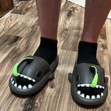 Thick Sole Night Glow Shark Slippers