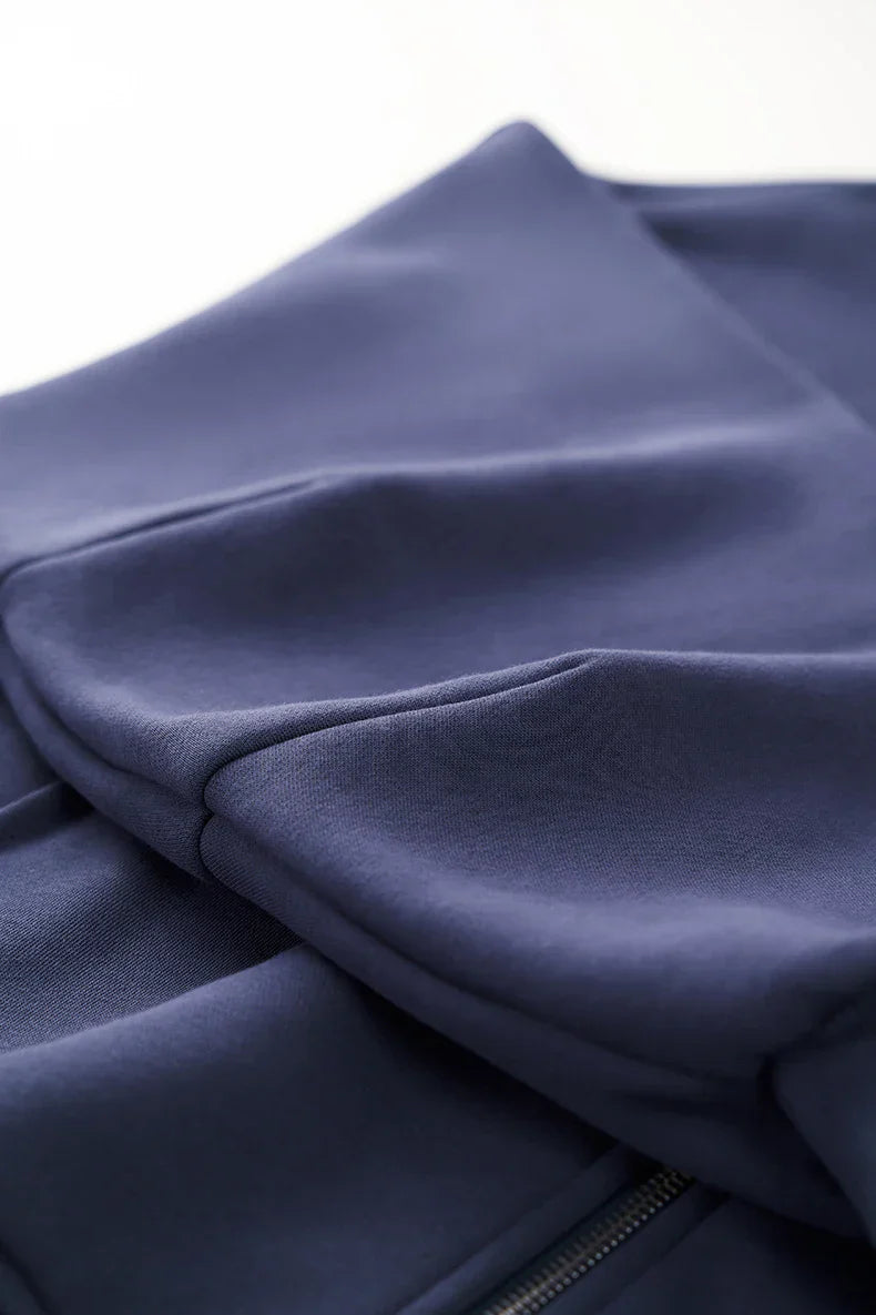 Y2K Fleece Zip-up Solid Color Hoodie