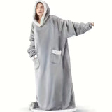 Super Long Flannel Blanket With Hoodie