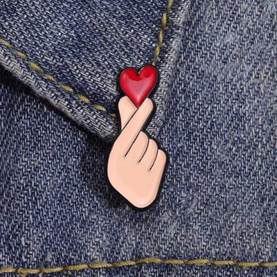 Cartoon Heart Badge Pin