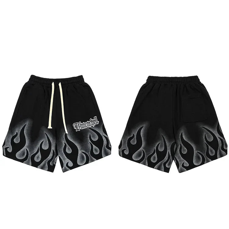 Fire Flame Printed Summer Short
