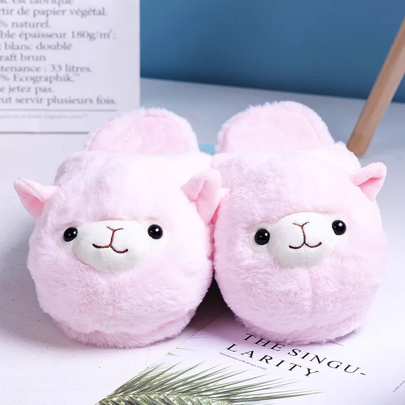 Cute Pink Pig Fuzzy Slippers