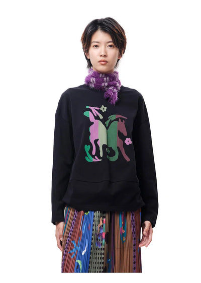Horse Graphic Print Sweatshirt
