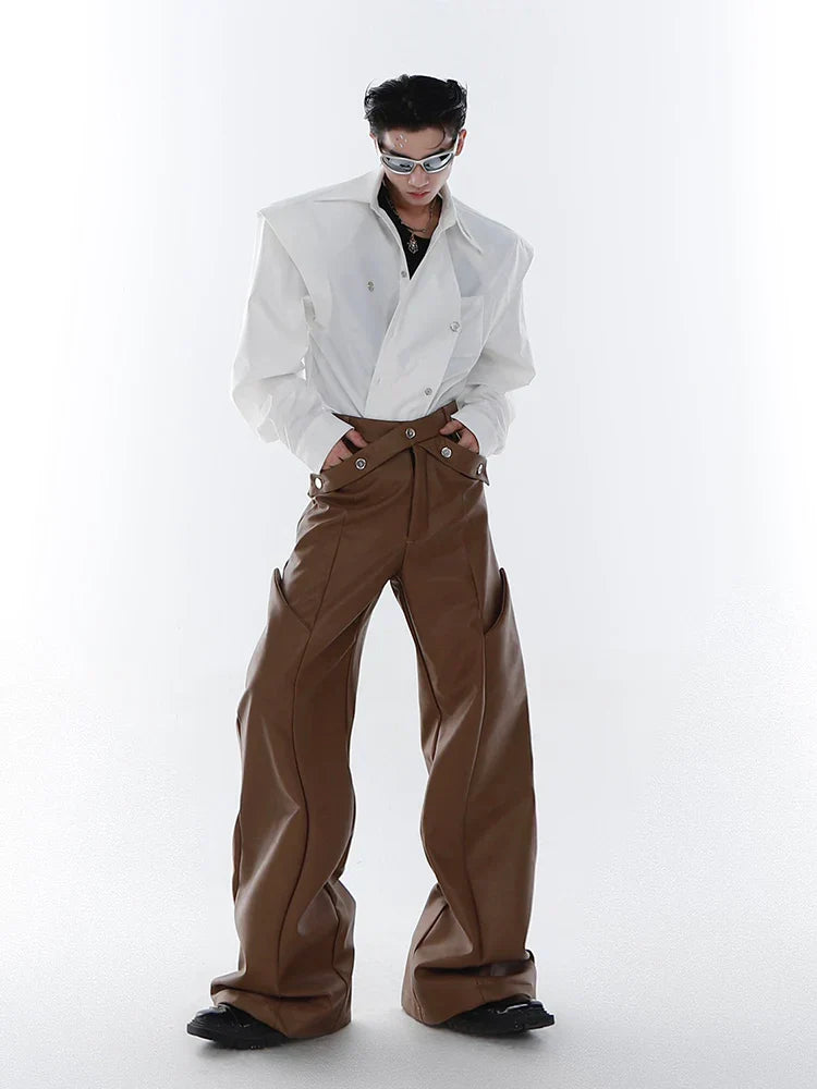 Cyperpunk Straight Leg Leather Pants