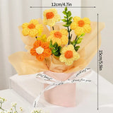 Ramo de flores de ganchillo vintage con flores de rosa