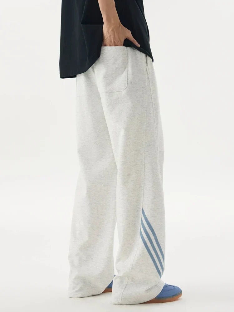 Elastic Drawstring Loose Straight Leg Pants